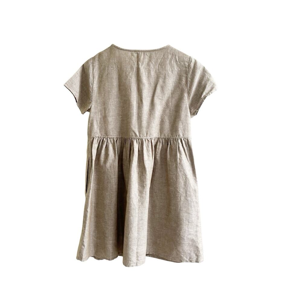 Madewell Small Linen Blend Alexandra Button Front Mini Shirt Dress Olive Branch - Picture 2 of 8